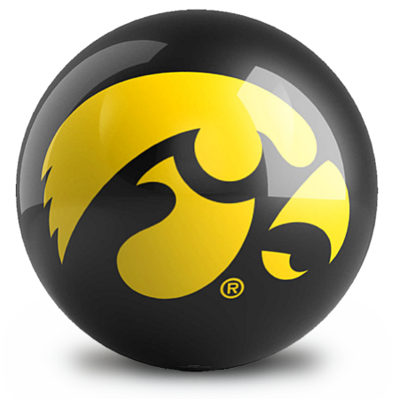 University of Iowa NCAA Bowling Ball - Image 2