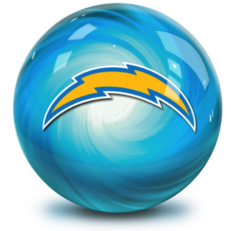 LA Chargers NFL Helmet Swirl Bowling Ball - Image 2