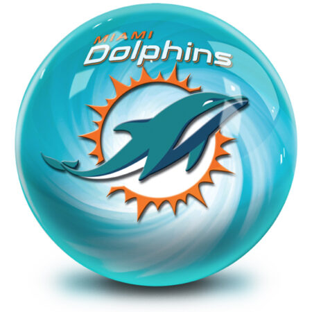 Miami Dolphins NFL Helmet Swirl Bowling Ball - Image 2