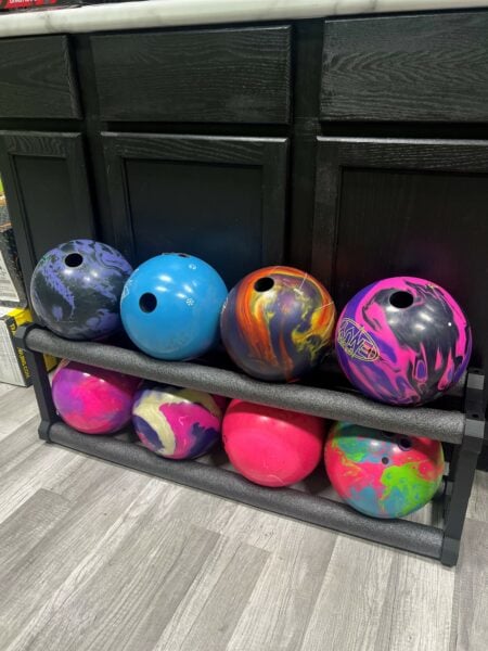 bowlerx bowling ball storage rack holds 8 balls