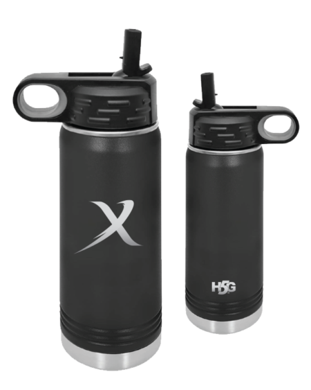 bowlerx big x engraved water bottle tumbler