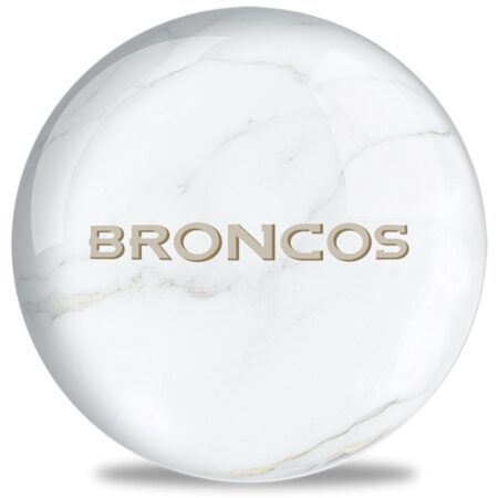 OTB NFL Denver Broncos White Marble Bowling Ball - Image 2