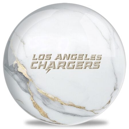 OTB NFL LA Chargers White Marble Bowling Ball - Image 2