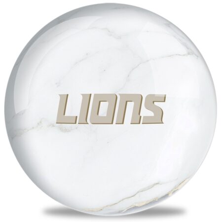 OTB NFL Detroit Lions White Marble Bowling Ball - Image 2