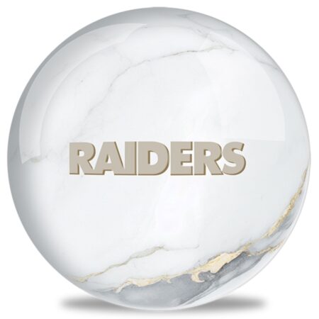 OTB NFL Las Vegas Raiders White Marble Bowling Ball - Image 2