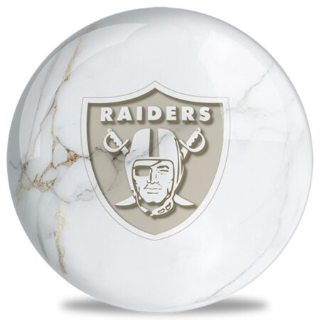 OTB NFL Las Vegas Raiders White Marble Bowling Ball