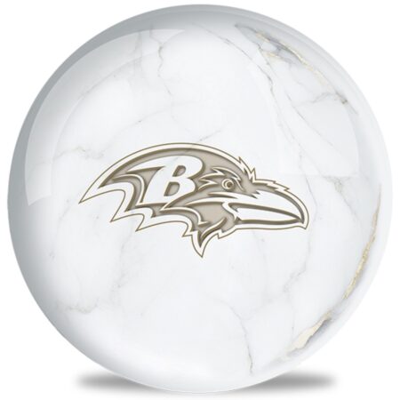 OTB NFL Baltimore Ravens White Marble Bowling Ball