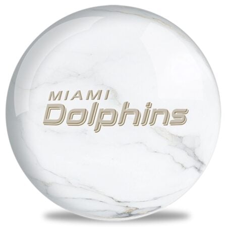 OTB NFL Miami Dolphins White Marble Bowling Ball - Image 2