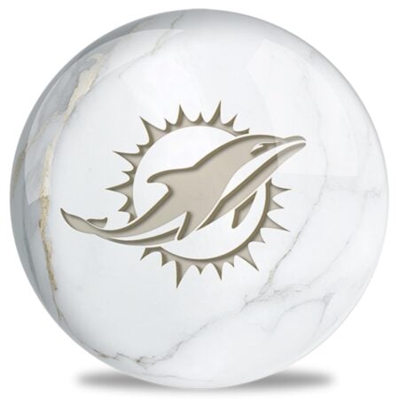 OTB NFL Miami Dolphins White Marble Bowling Ball