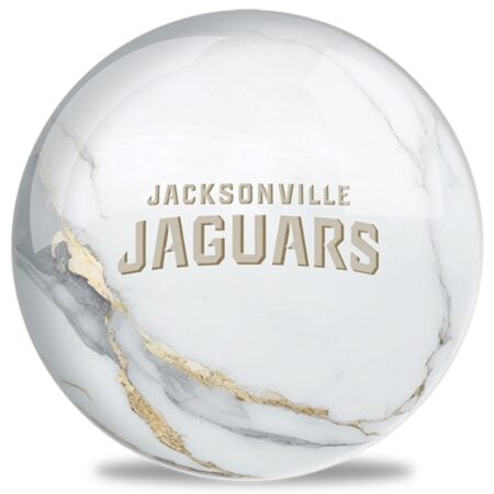 OTB NFL Jacksonville Jaguars White Marble Bowling Ball - Image 2