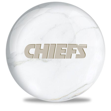 OTB NFL Kansas City Chiefs White Marble Bowling Ball - Image 3