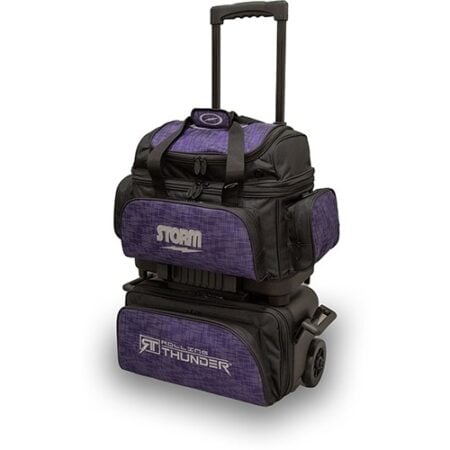 storm rolling thunder 4 ball roller bowling bag black abstract purple