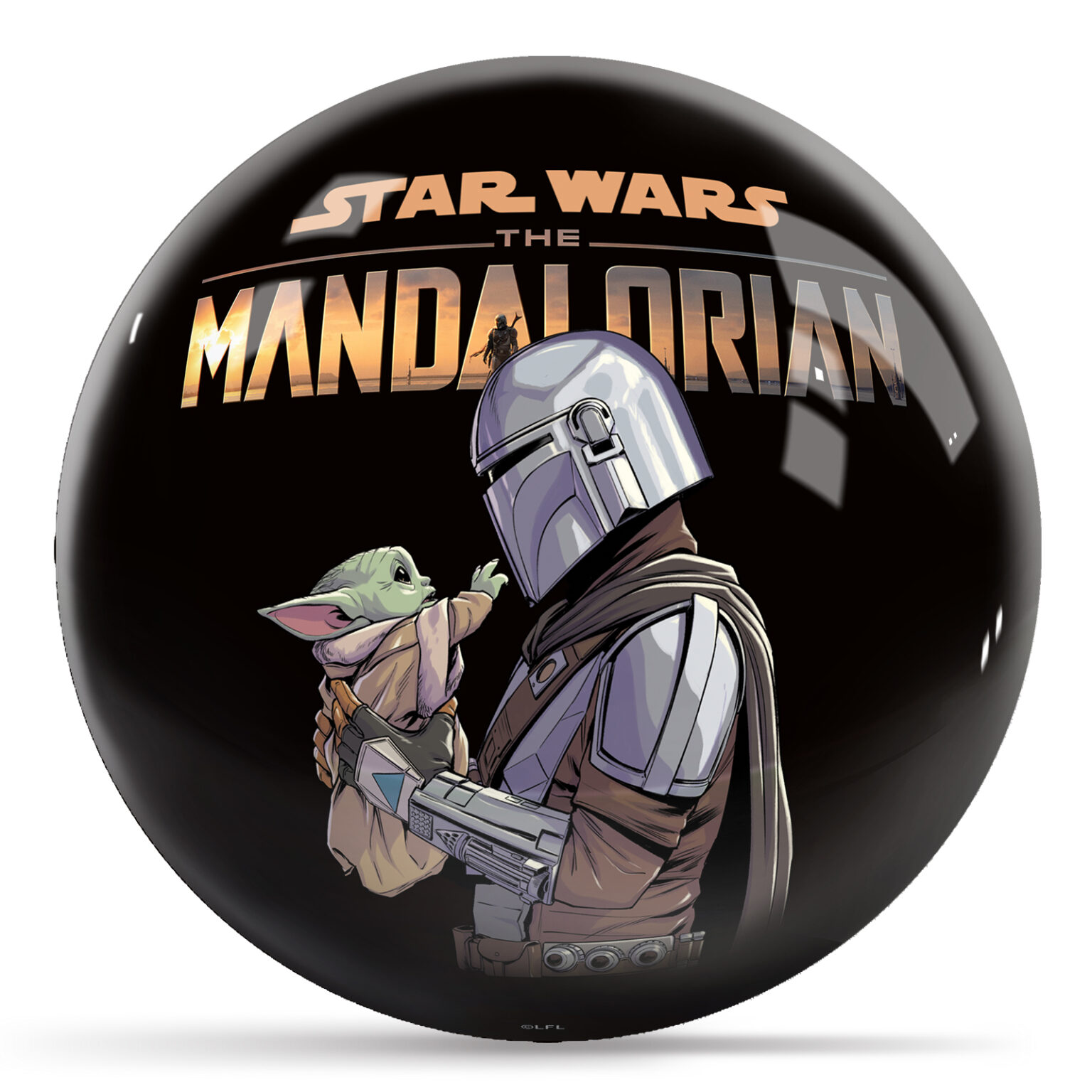 Star Wars Mandalorian Grogu and Mando Bowling Ball - BowlerX.com