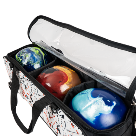 KR Dye Sub Slim Triple Tote White/Black/Red Splash - Image 4