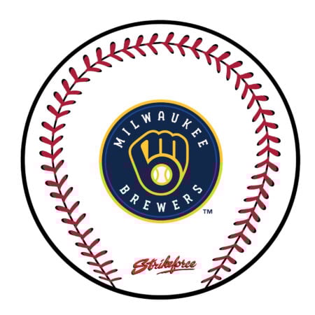 KR Strikeforce MLB Milwaukee Brewers Round Leather Shammy