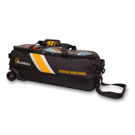 900 global triple 3 ball tote black gold