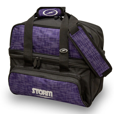 storm 2 ball double deluxe tote abstract purple black