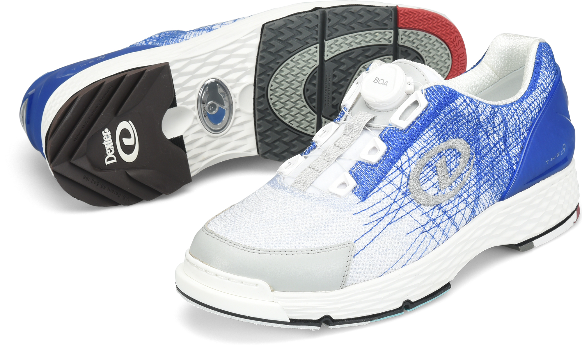 Dexter C9 Knit BOA Bowling Shoes White/Blue WIDE - Image 3